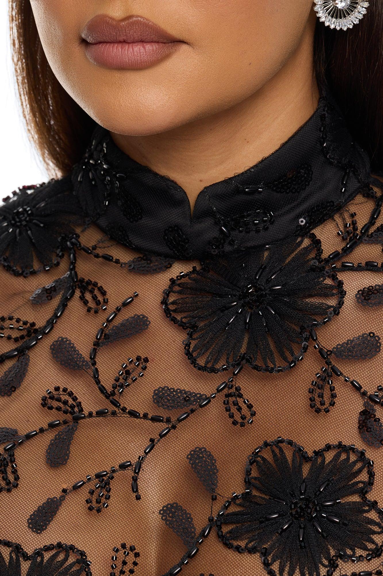 Raylee Embellished Taffeta Skirt Set - Black Female Product Image