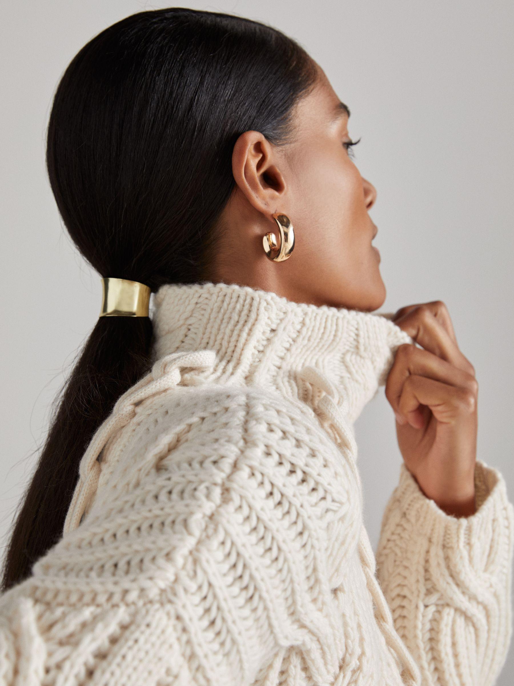 Atelier Wool and Cashmere Cabled Jumper in Cream Product Image