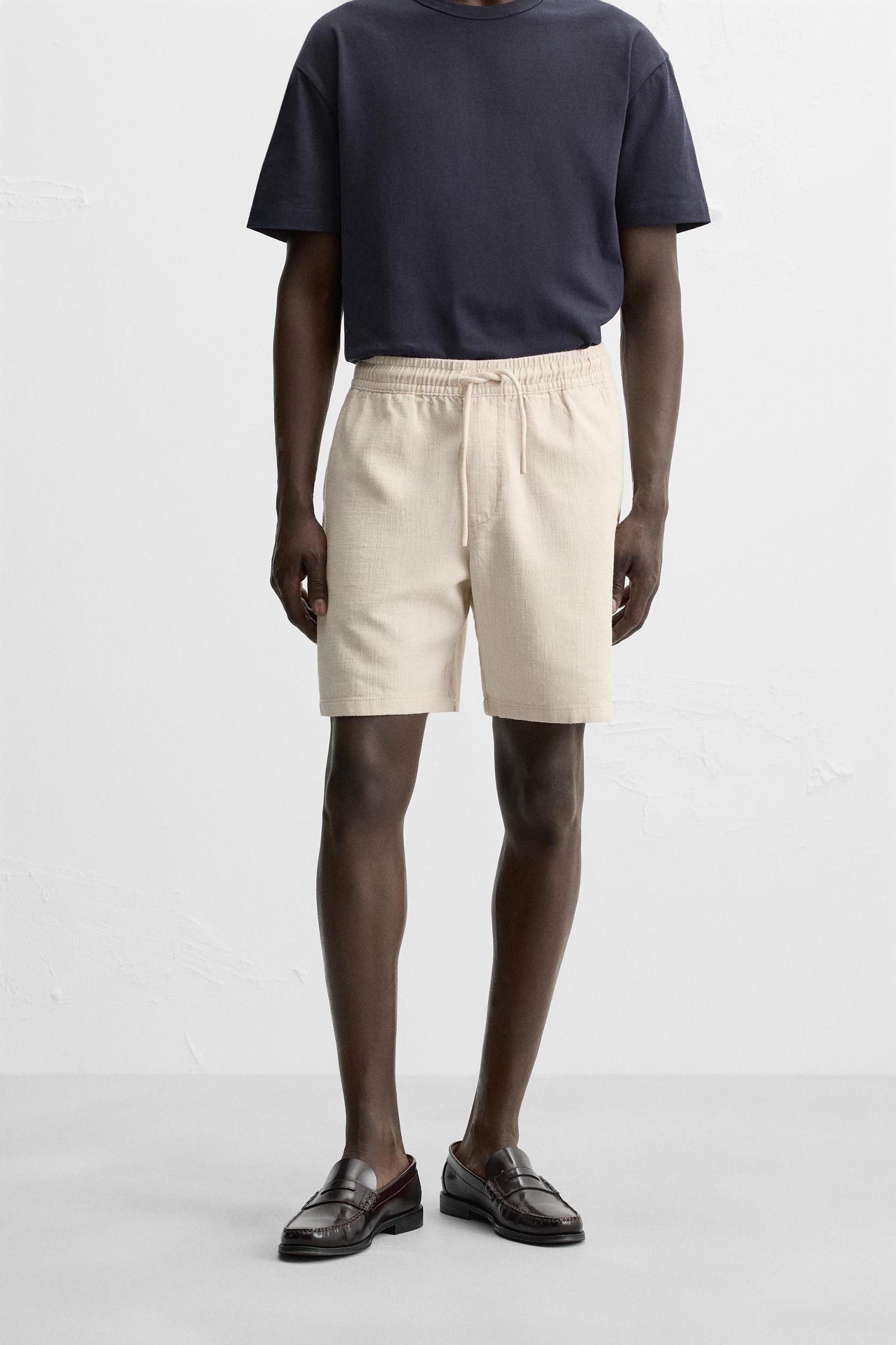 TEXTURED REGULAR FIT SHORTS Product Image