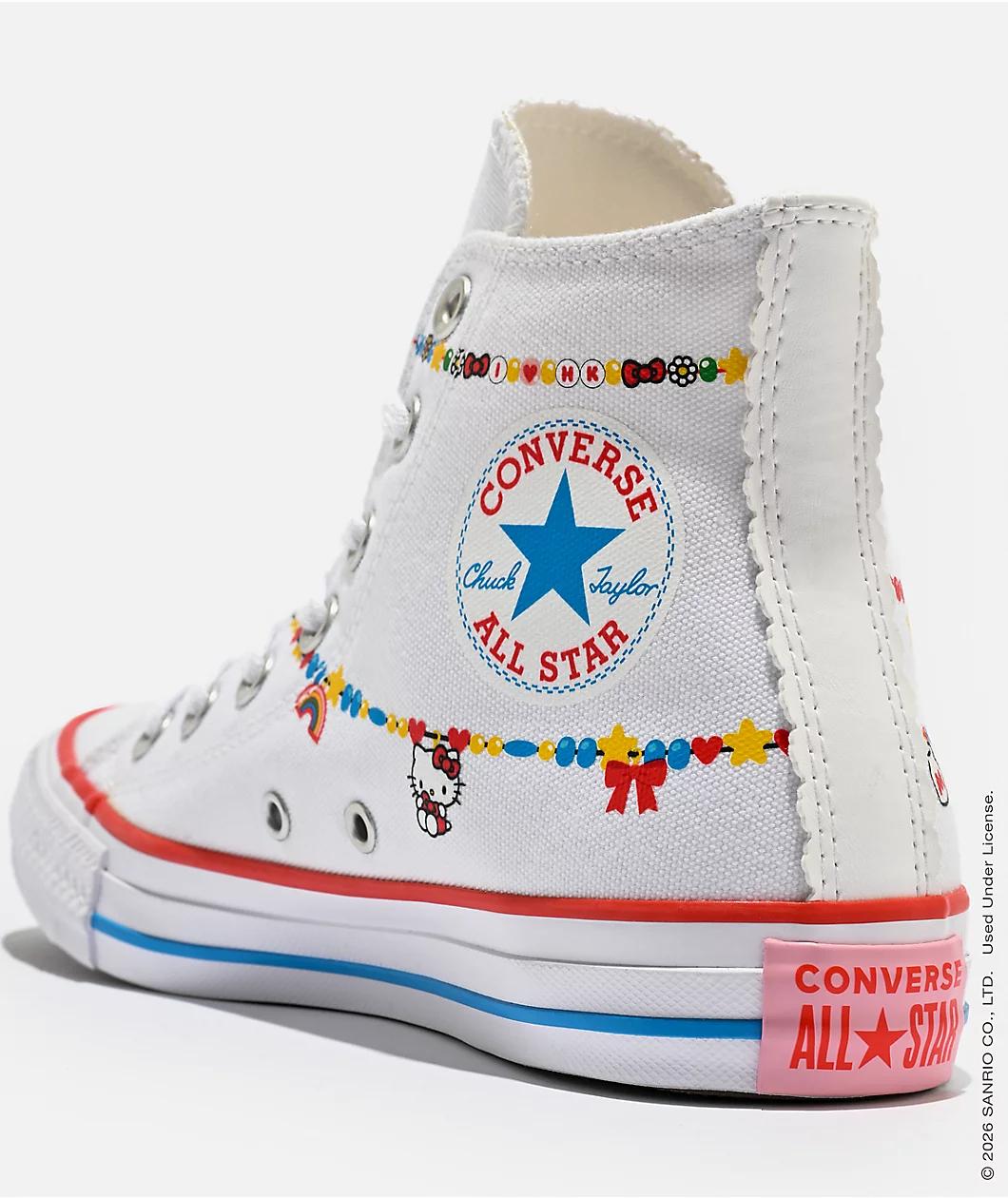 Converse x Hello Kitty & Friends Chuck Taylor All Star White & Red High Top Shoes Product Image