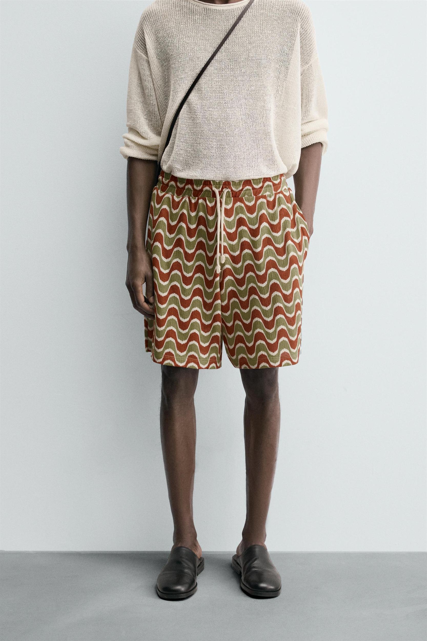 GEOMETRIC JACQUARD SHORTS Product Image