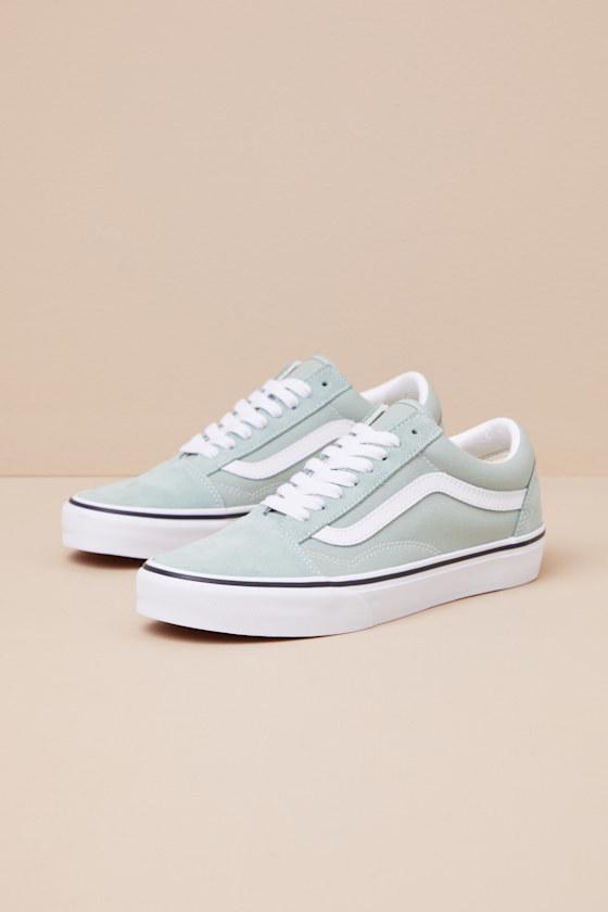 Old Skool Pure Grey Color Block Lace-Up Sneakers Product Image
