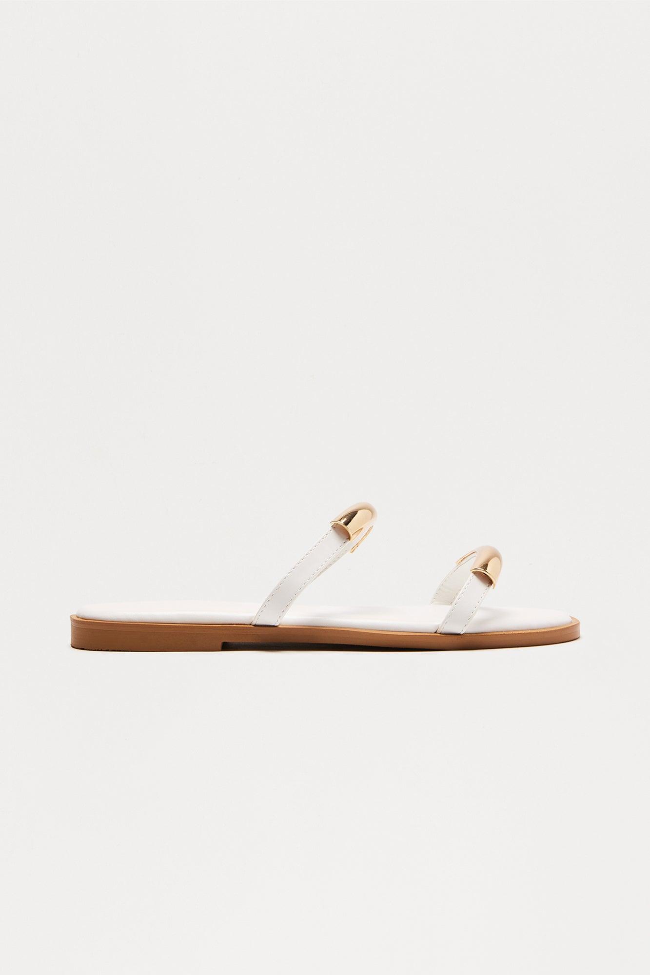 Casen Hardware Slip On Sandals - White Female Product Image
