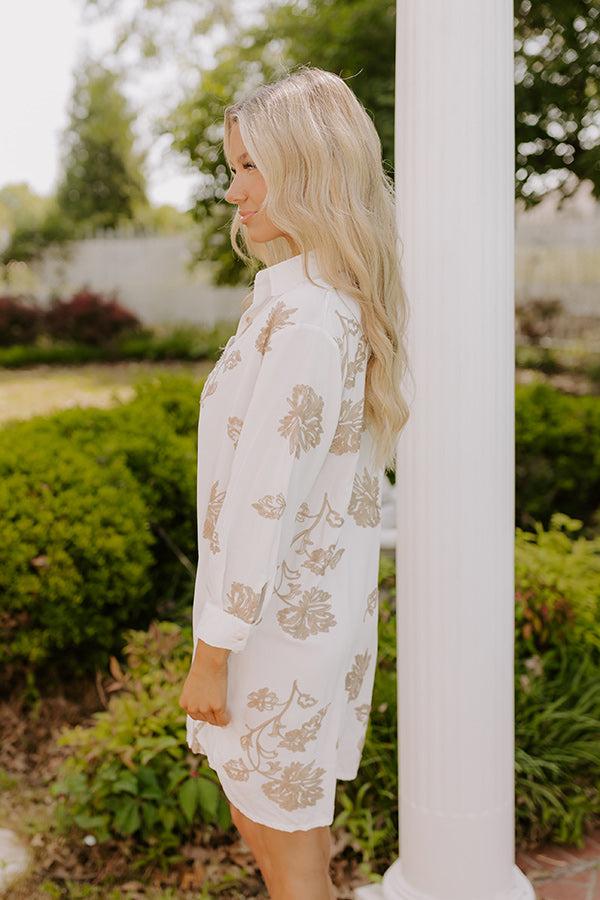 Bungalow Cutie Embroidered Button Down Mini Dress Product Image