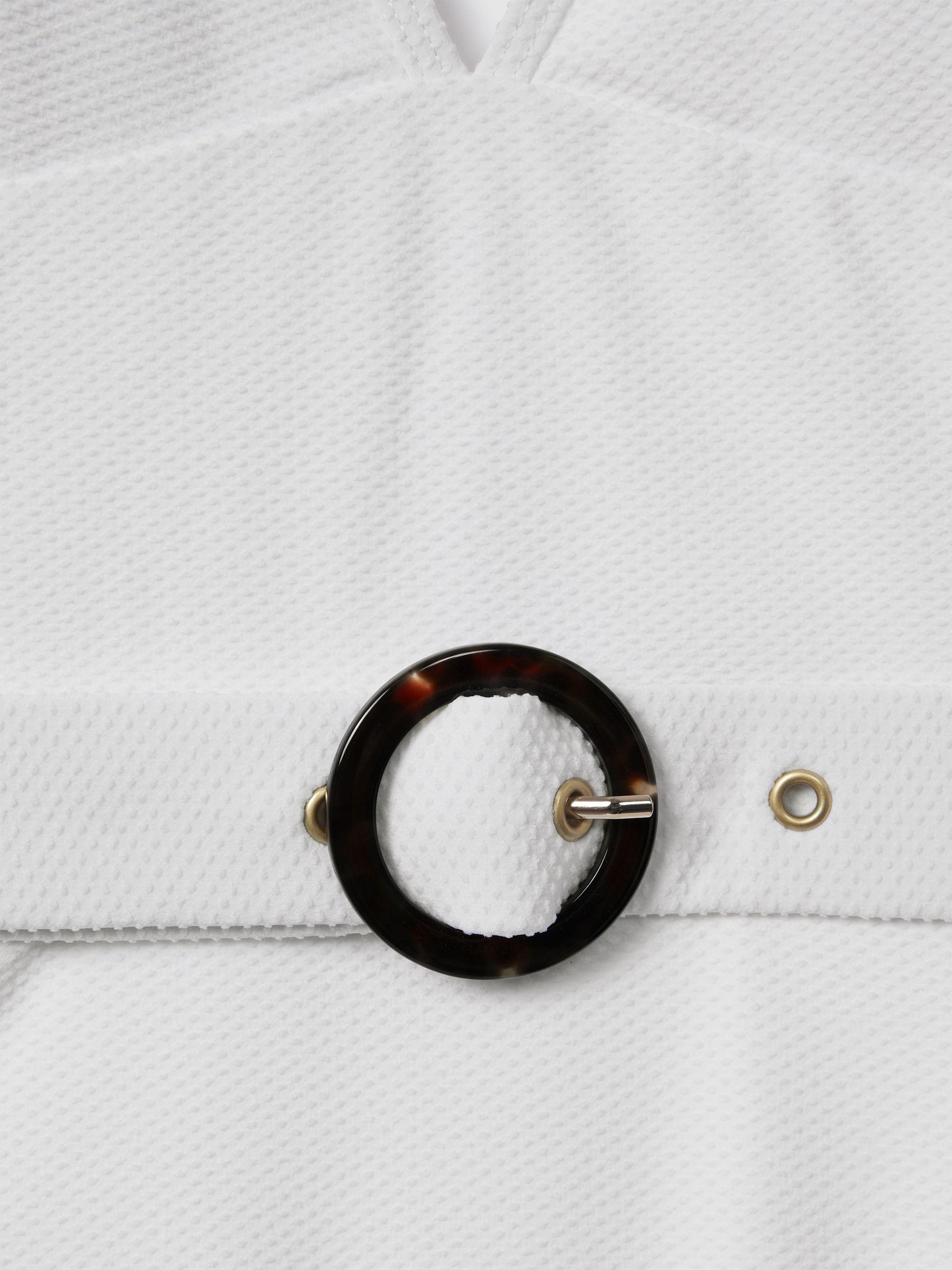 Textured Belted Swimsuit in White Product Image