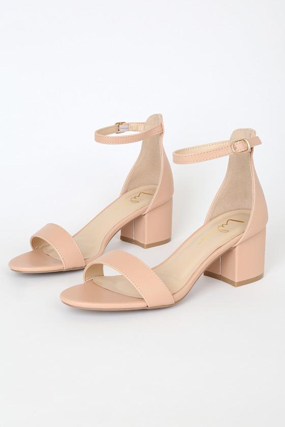 Harper Almond Ankle Strap Heels Product Image