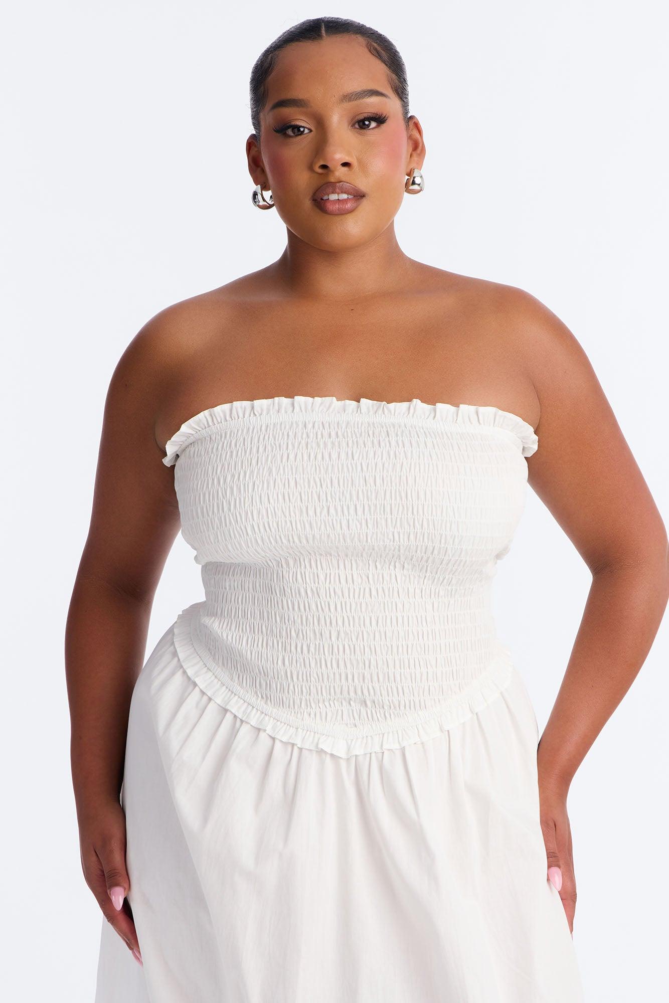 Keira Strapless Maxi Dress - White Female Product Image