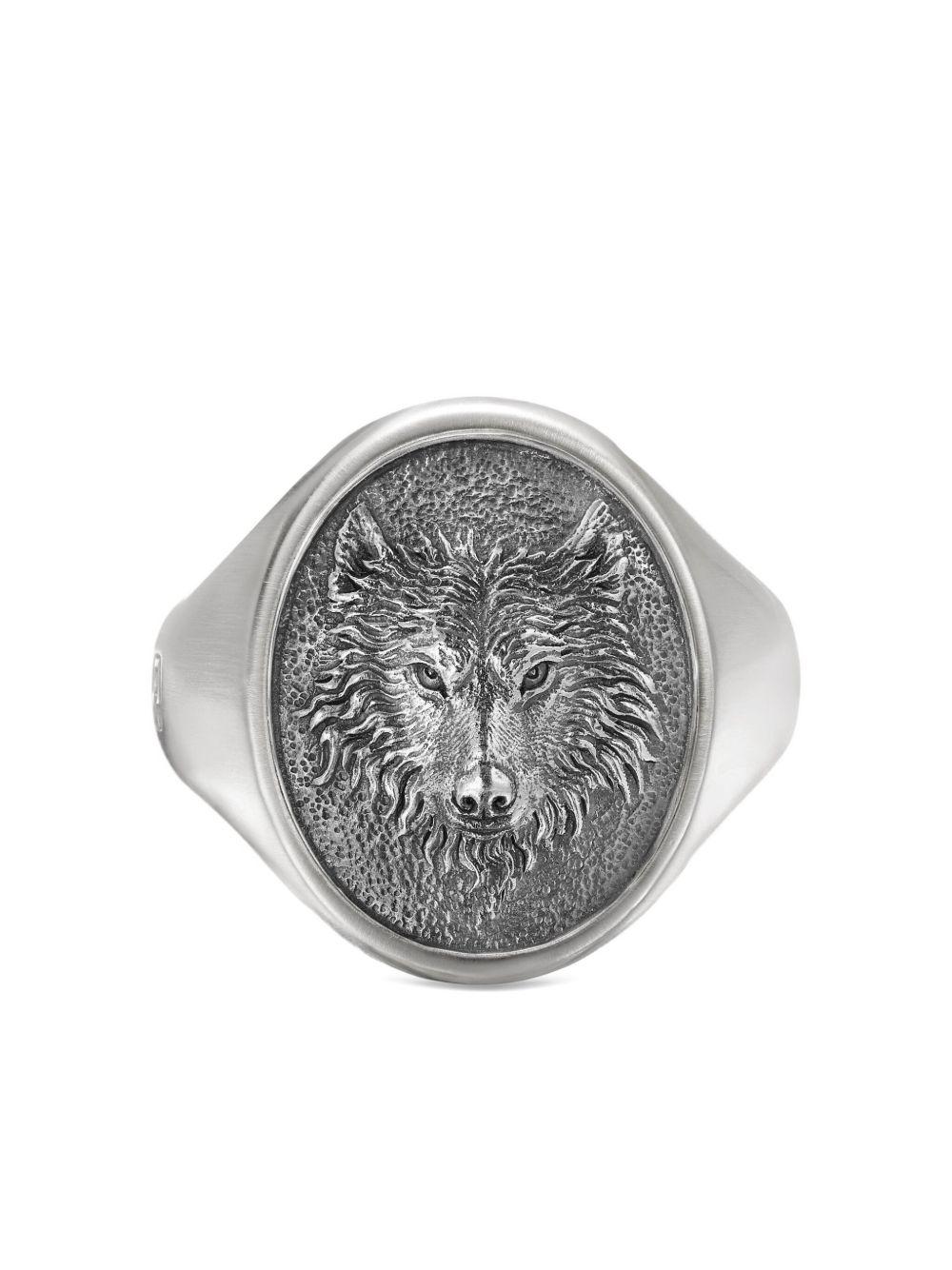 sterling silver Petrvs Wolf signet ring (21.5mm) Product Image