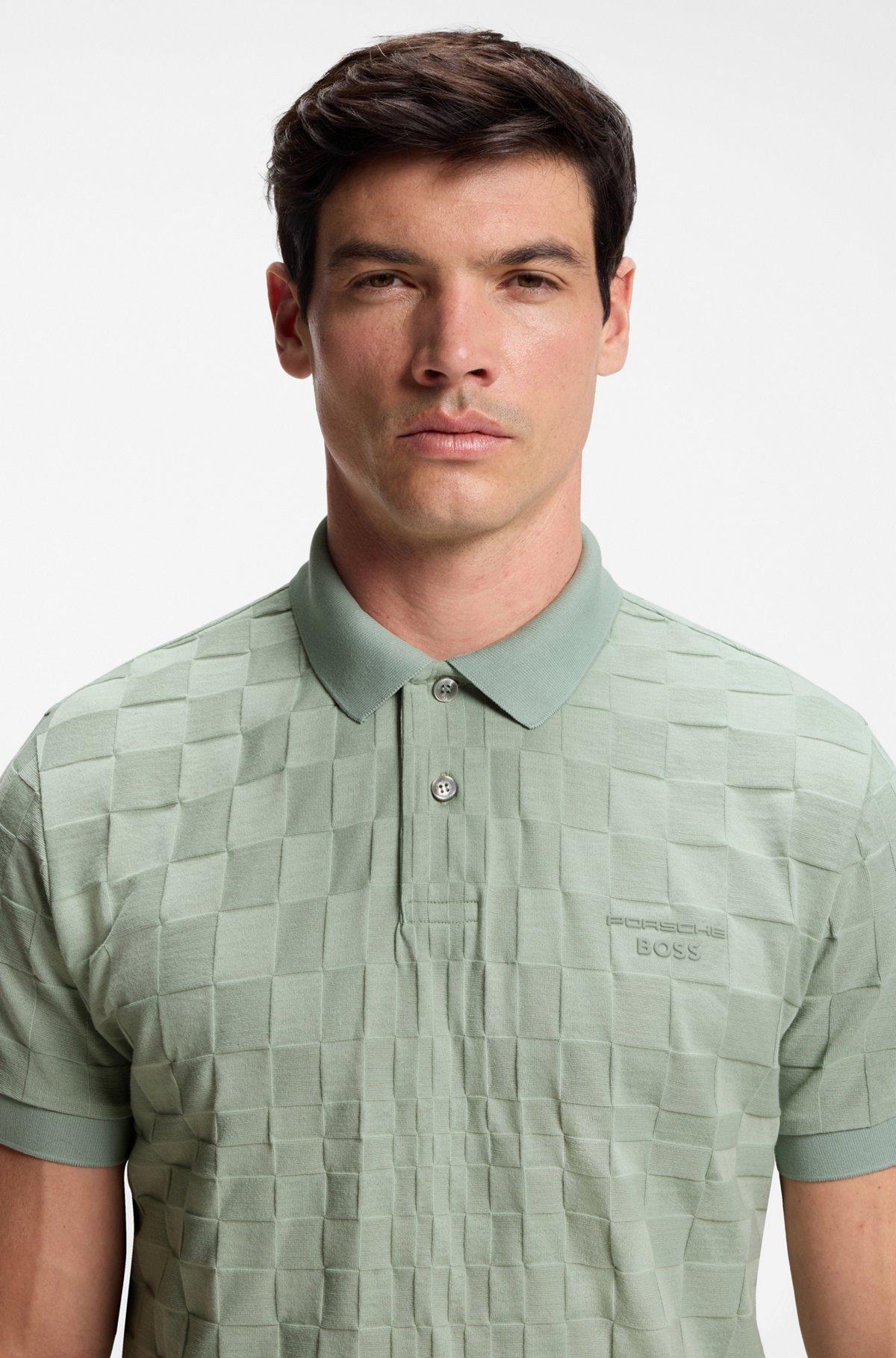 Porsche x BOSS polo shirt in jacquard-patterned cotton Product Image