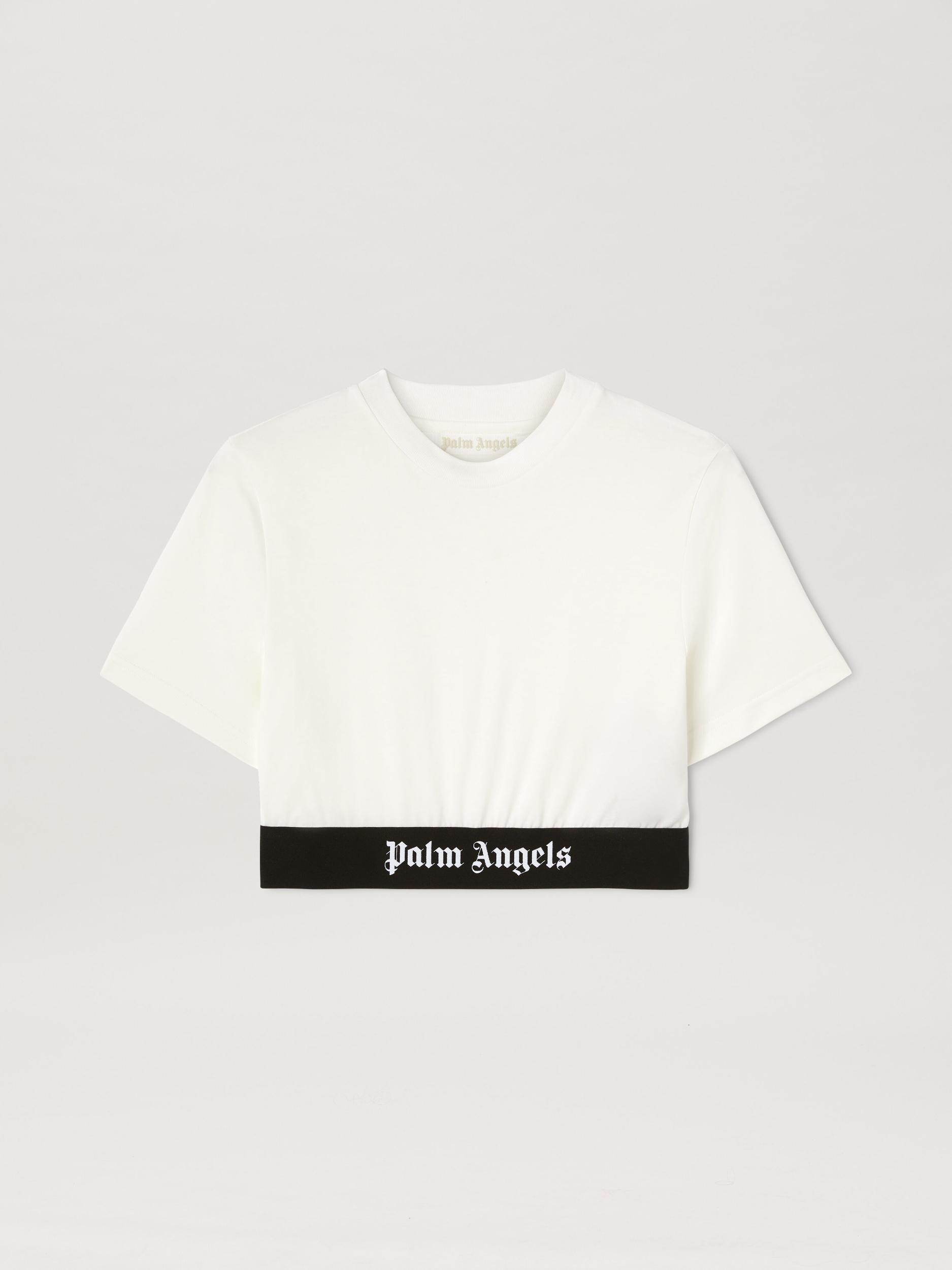 Classic Logo Tape Crop Tee Off White Bla Product Image