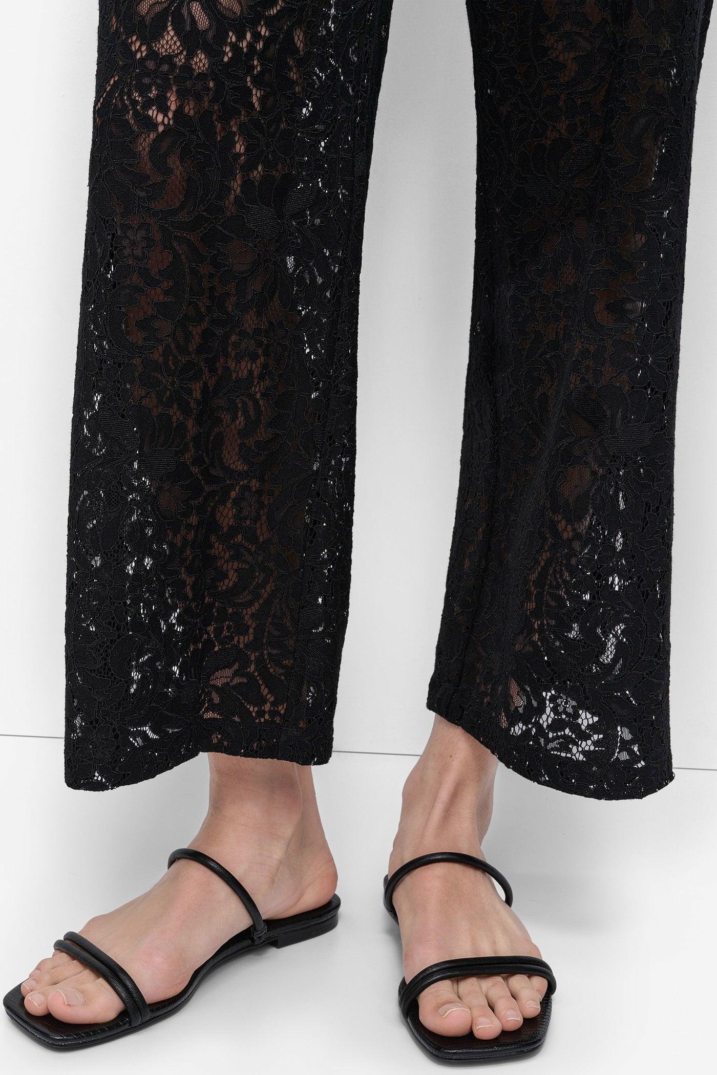 CROPPED LACE STRAIGHT LEG TROUSER Product Image