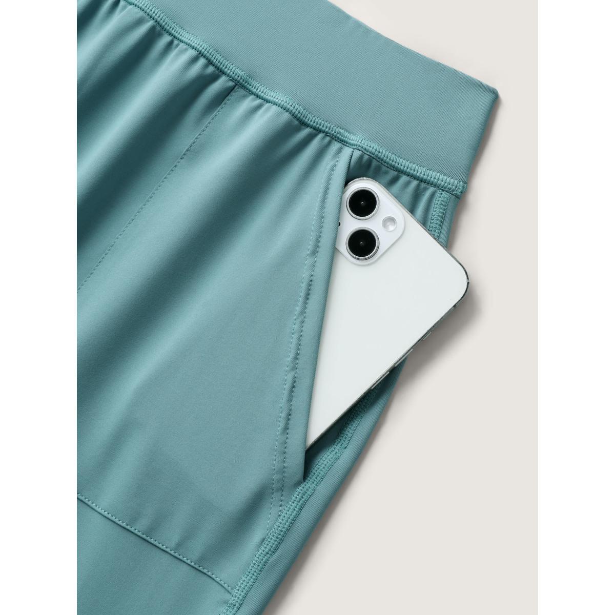 Plus Size Stretchy Pull-On Straight-Leg Pants Women Cerulean Casual Straight Leg Mid Rise Casual Pants BloomChic 14-16/1X Product Image