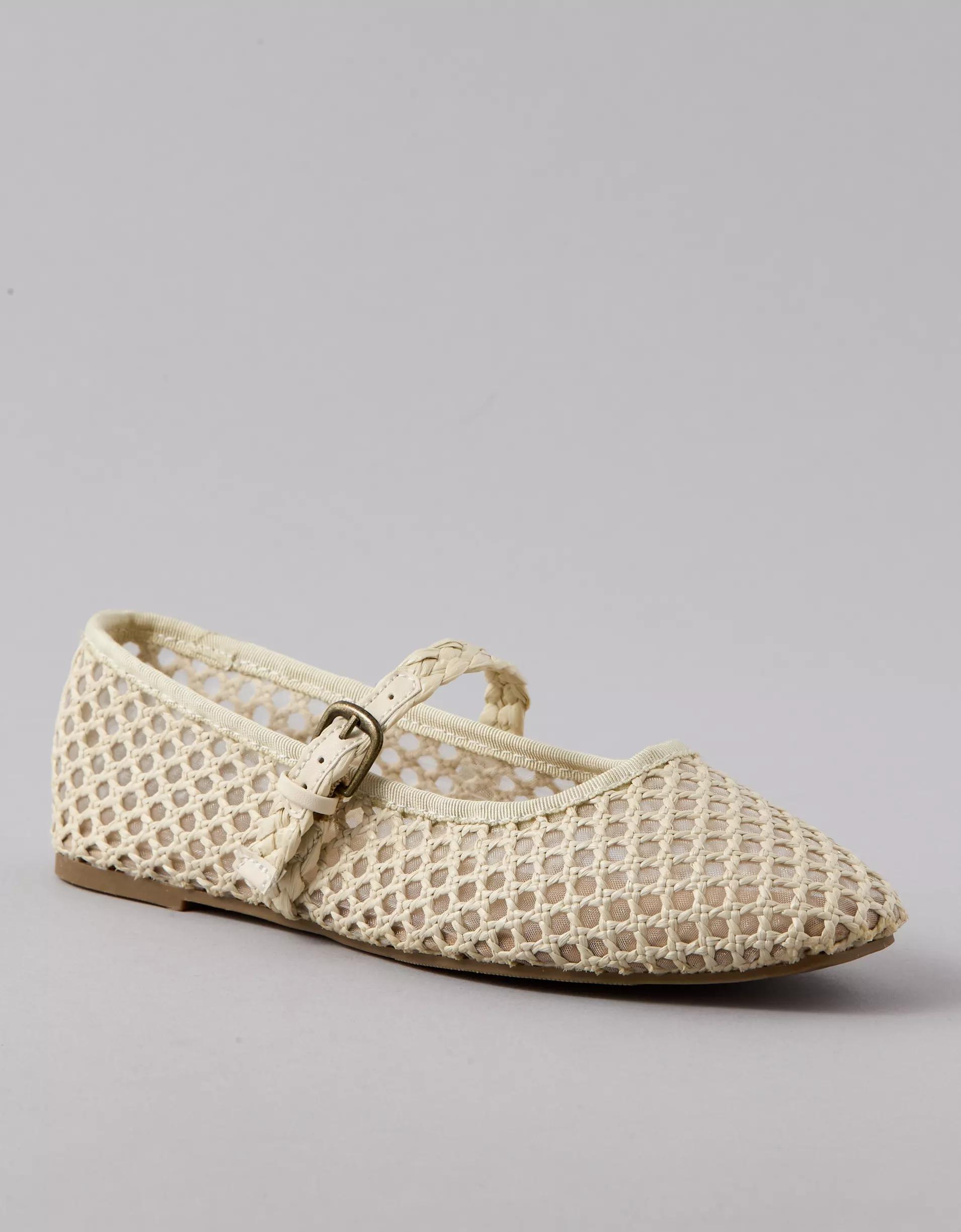 AE Raffia Mesh Mary Jane Flats Product Image