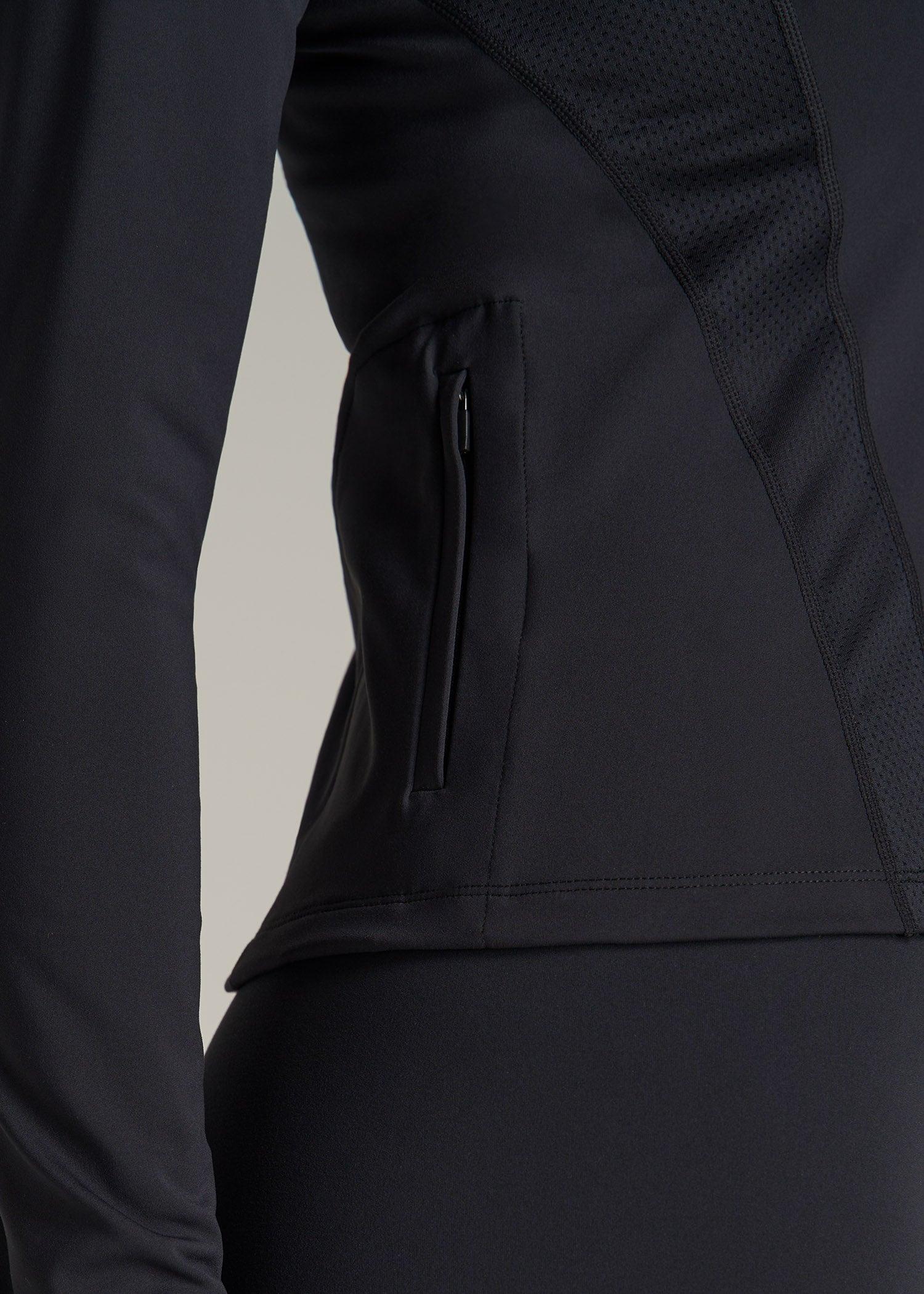 Balance Zip-Up Jacket with Stand-Up Collar for Tall Women in Black Female Product Image