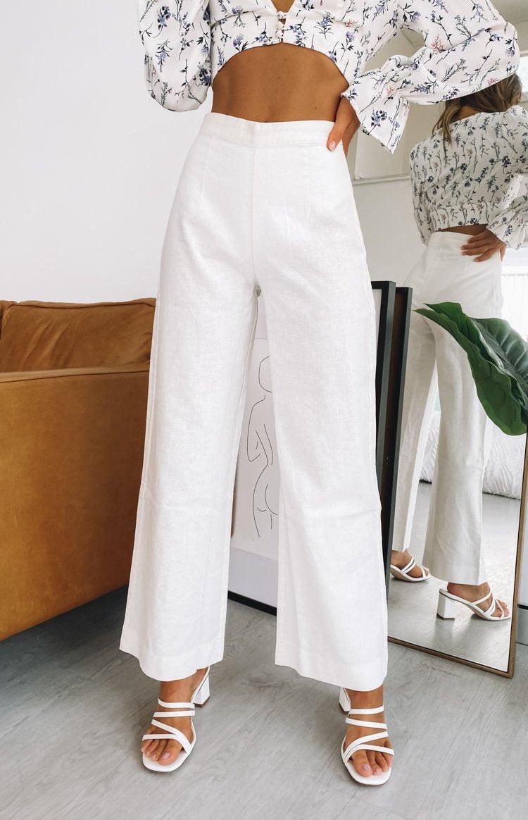 Julian Linen Pants White Product Image