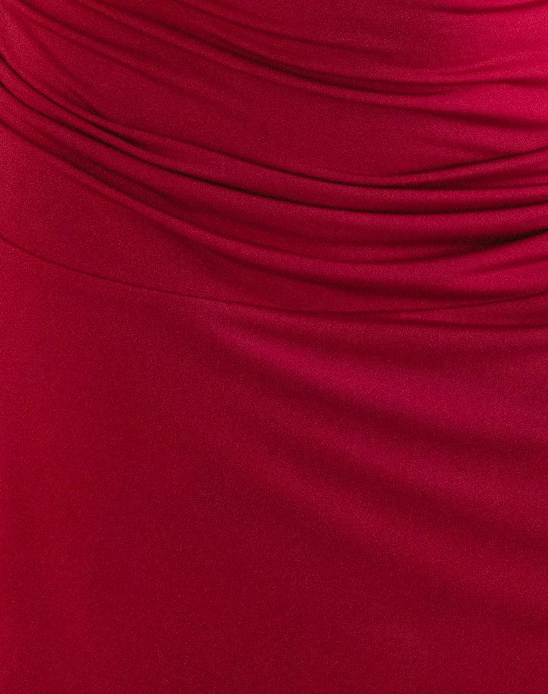 Carey Mini Dress in Lycra Slinky Red Female Product Image