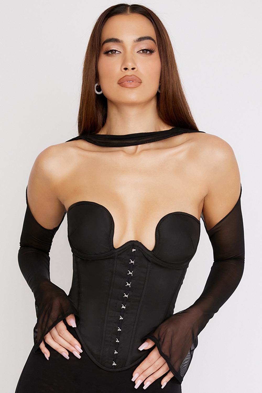 Mina  black structured corset - sale Product Image