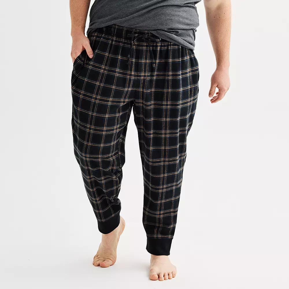 Big & Tall Sonoma Goods For Life® Flannel Banded Bottom Pajama Pants, Men's, Size: XL Tall, Blue Window Plaid Product Image