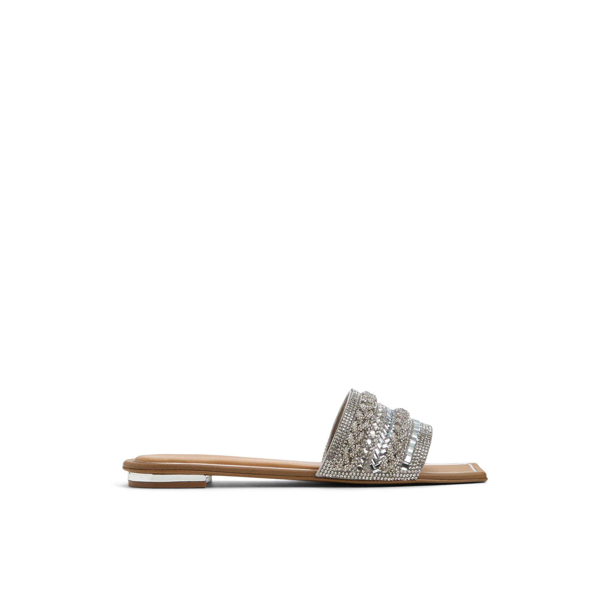 ALDO Navalia - Women's Flat Sandals - Silver, Size 9 Product Image