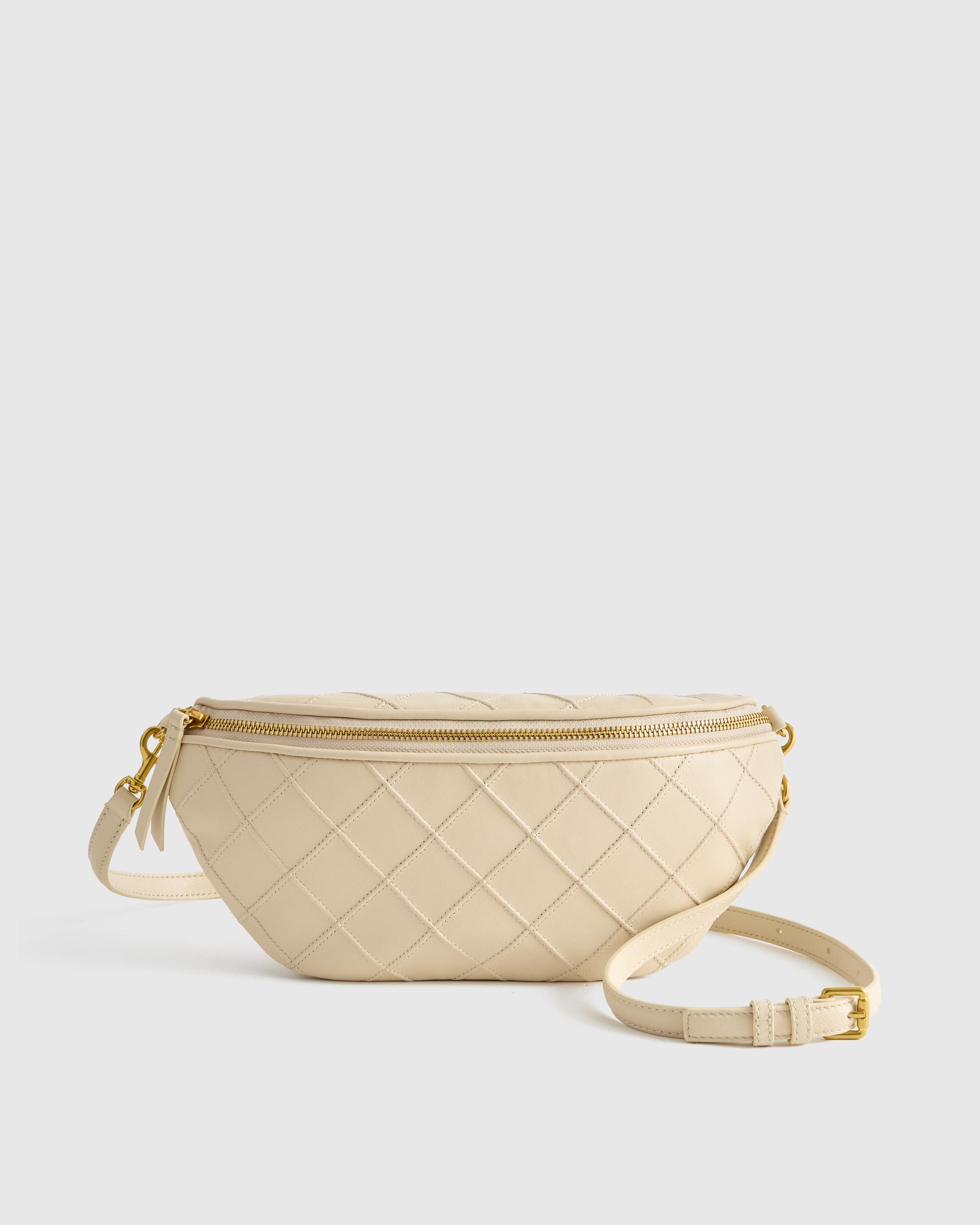 Quince | Women's Italian Leather Diamond Stitch Sling Product Image