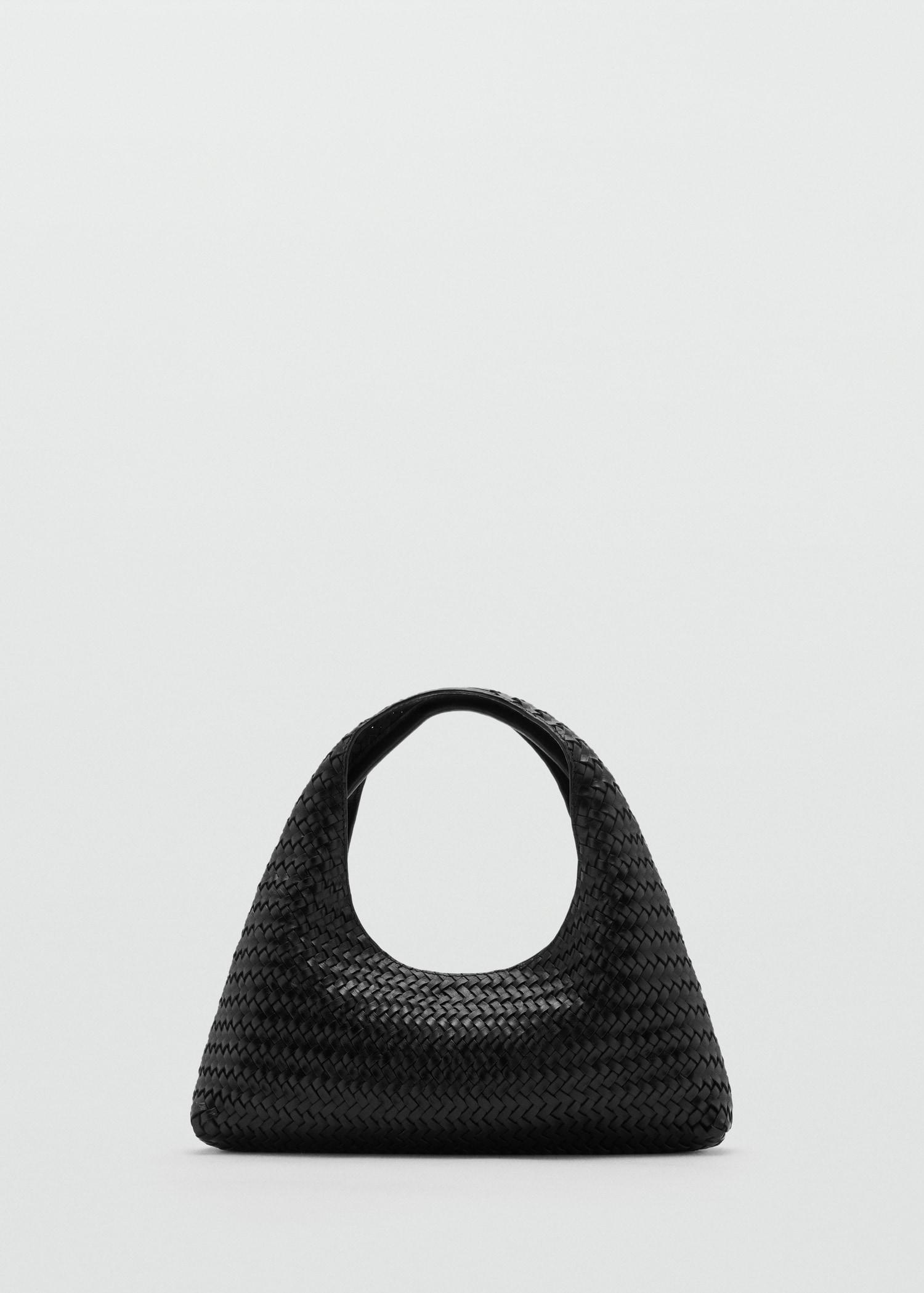 Braided leather handbag - Women | MANGO USA Product Image
