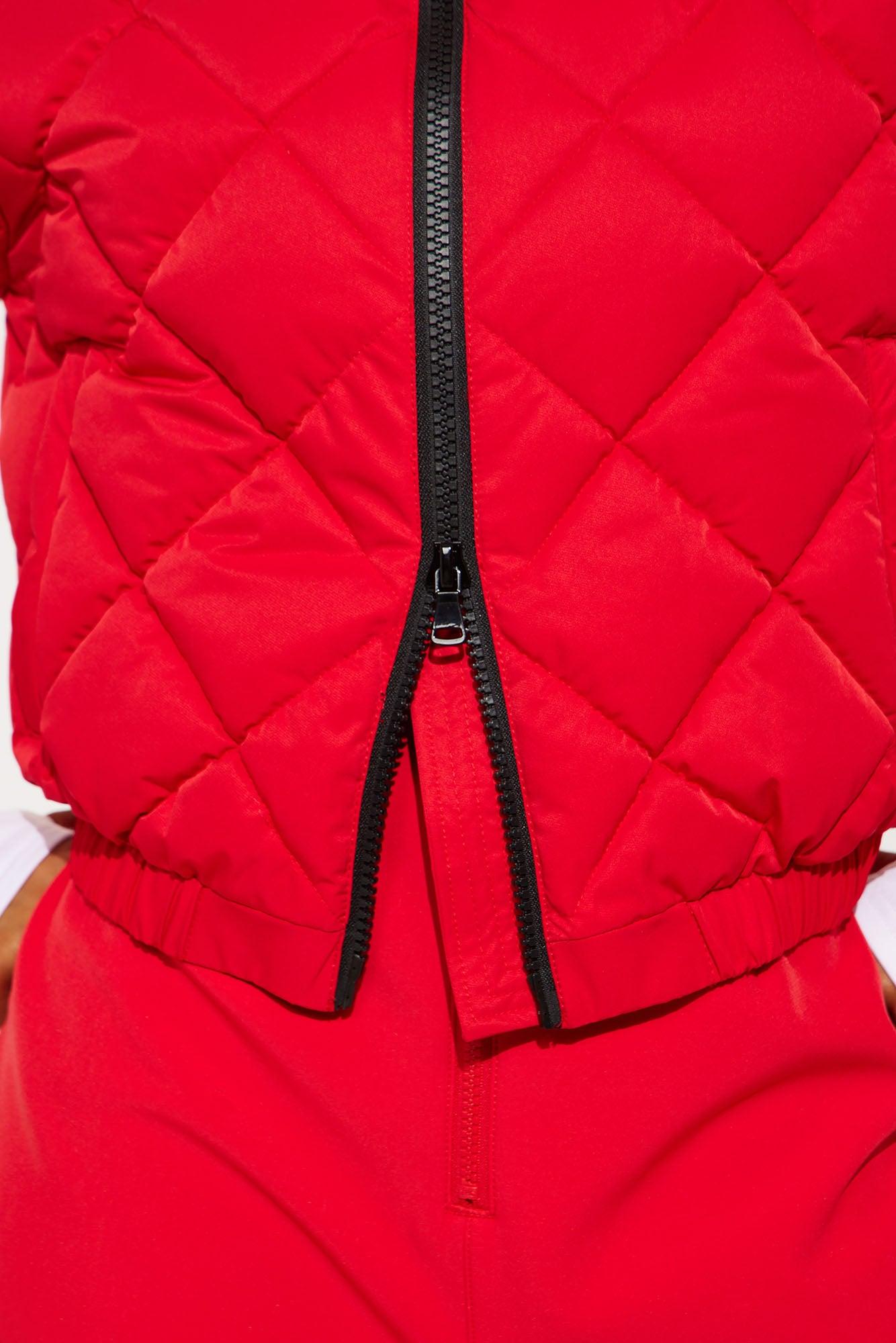 Snow Days Quilted Puffer Jacket - Red Product Image