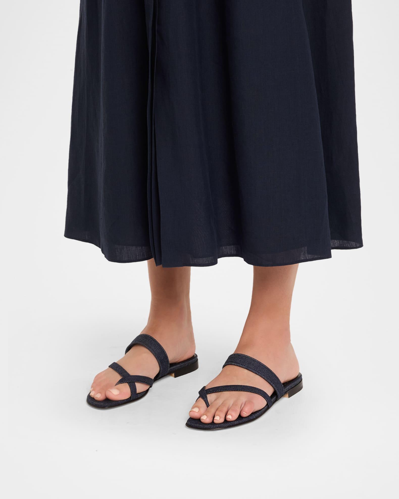 Susa Chambray Crisscross Flat Sandals Product Image