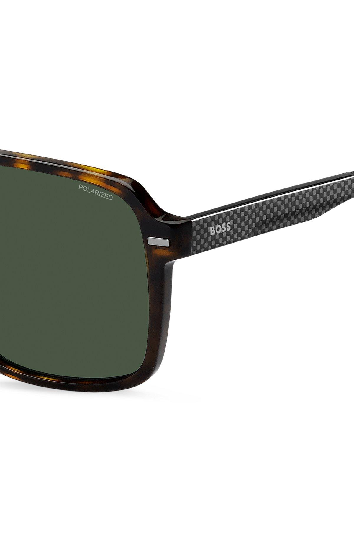 BOSS - Havana-acetate sunglasses with carbon-fiber temples Product Image