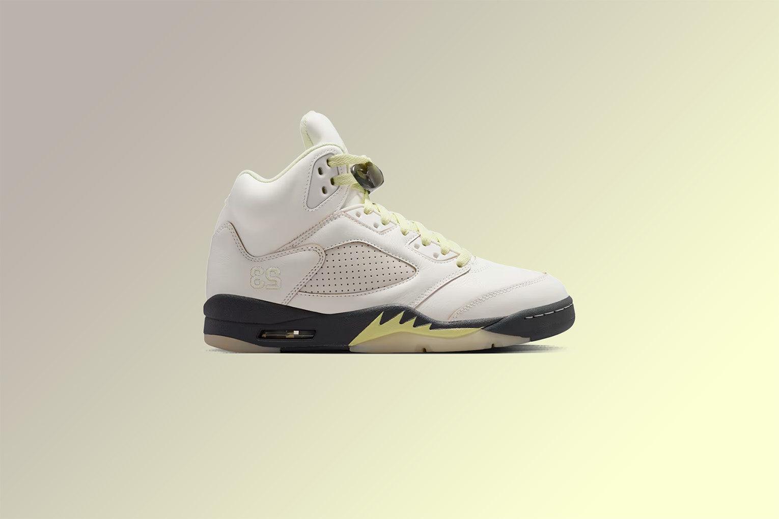 Women's Air Jordan 5 Retro - Sail/Luminous Green/Anthracite Female Product Image