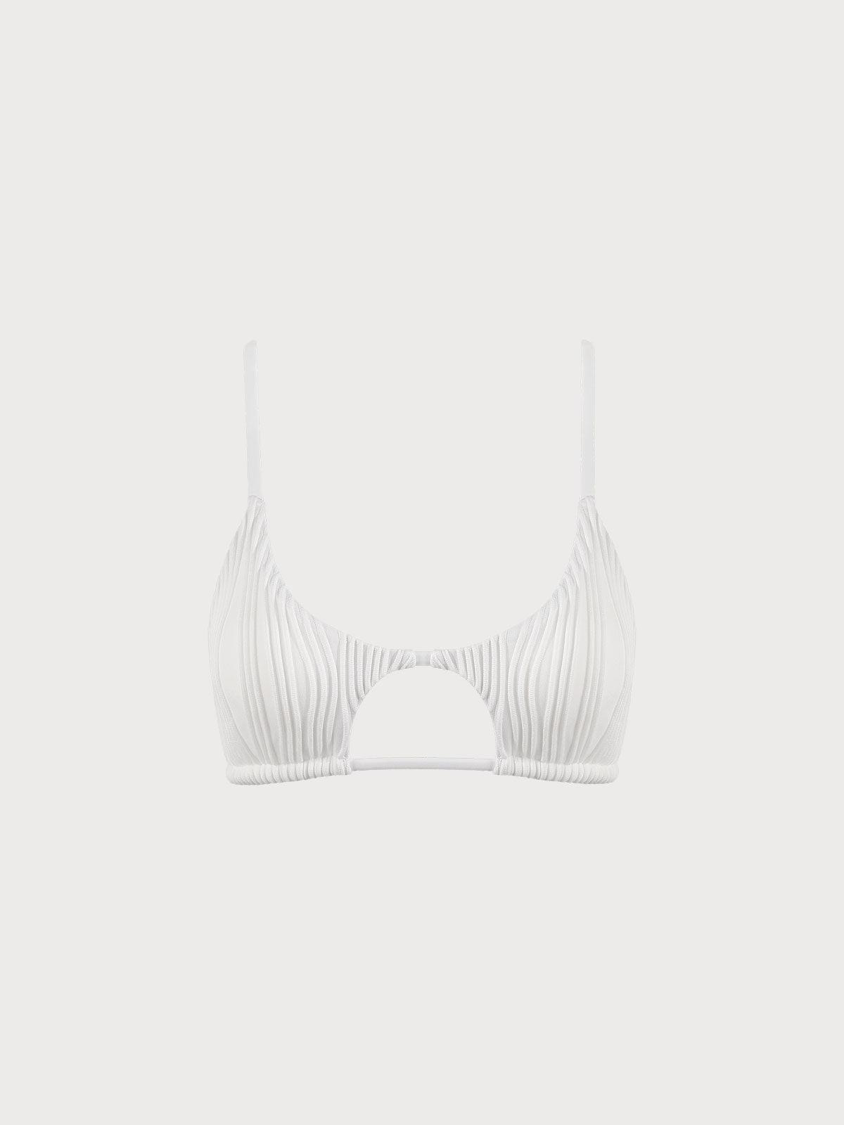 The White Water Ripple Cut-Out Bikini Top Product Image