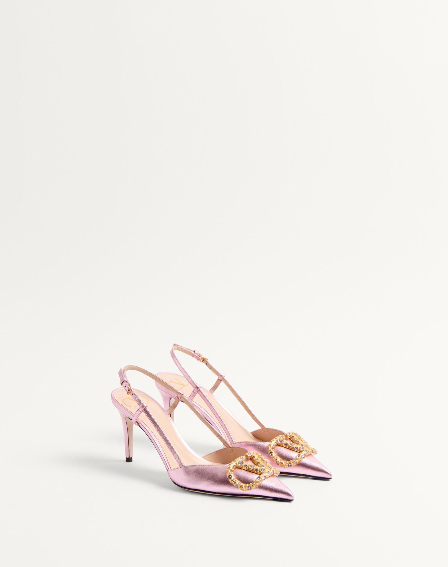 Vlogo Signature Slingback Pump In Laminated Nappa Leather 80Mm Product Image