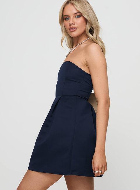 Spader Corset Mini Dress Navy Product Image