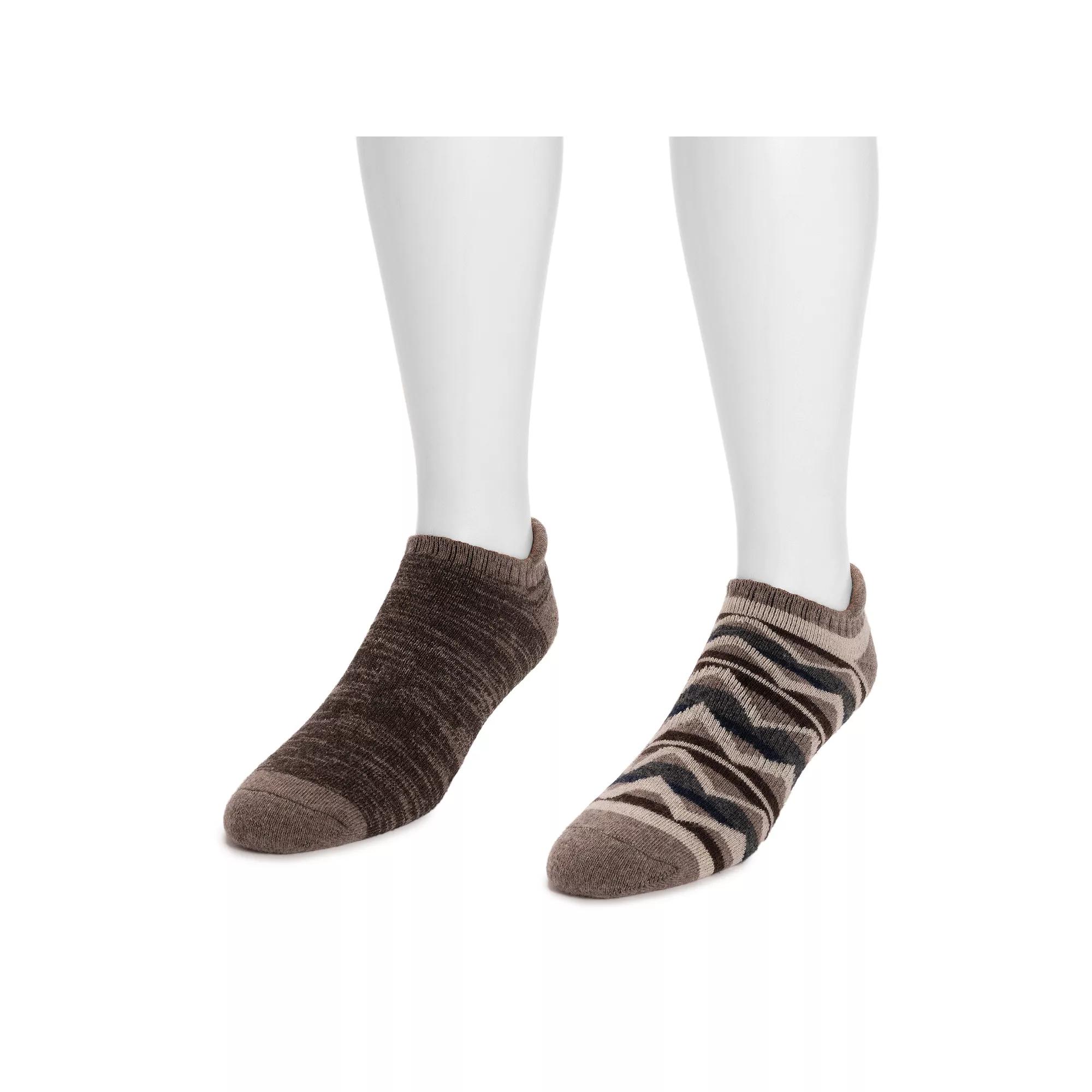 Men's MUK LUKS 2-Pack No Show Wool Blend Socks, Brown Team Product Image