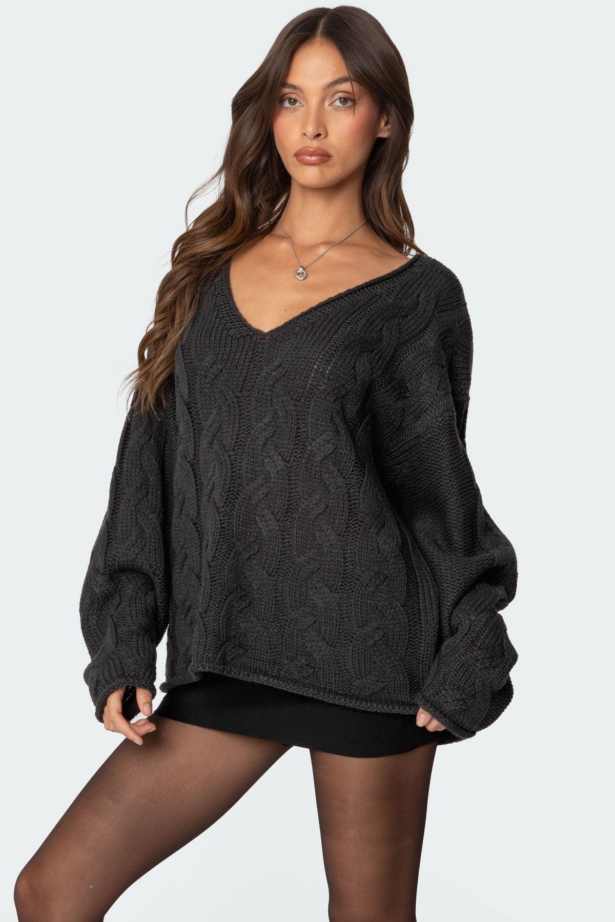 Inga Oversized Cable Knit Sweater Product Image