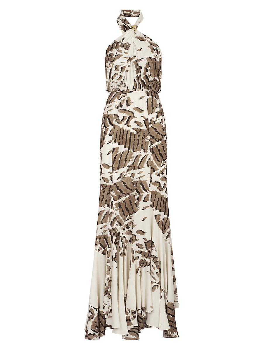 Womens Raisa Abstract Halterneck Maxi-Dress Product Image