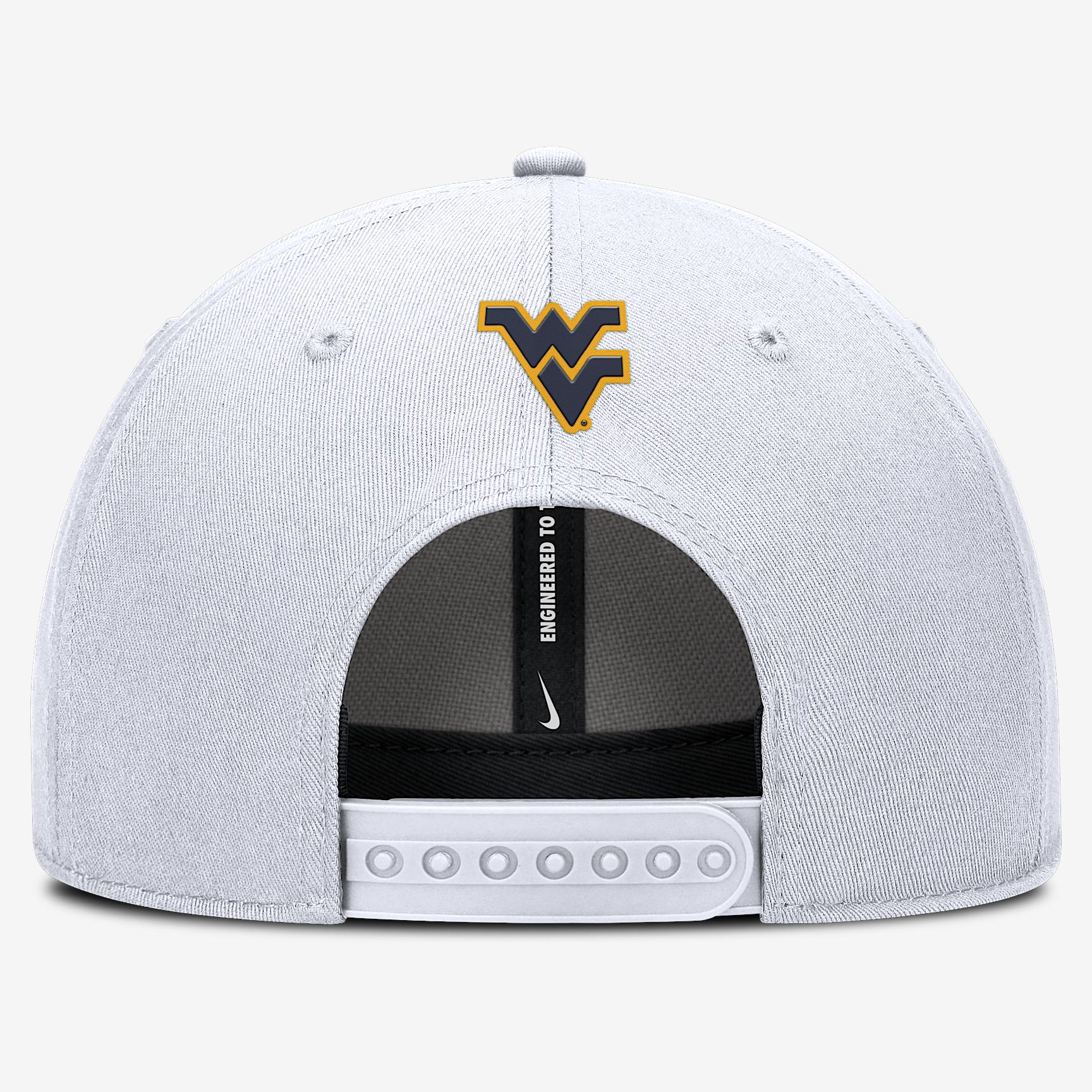 West Virginia Sideline Rise Practice Nike Mens College Adjustable Hat | NC2341SWVN-BQX Product Image