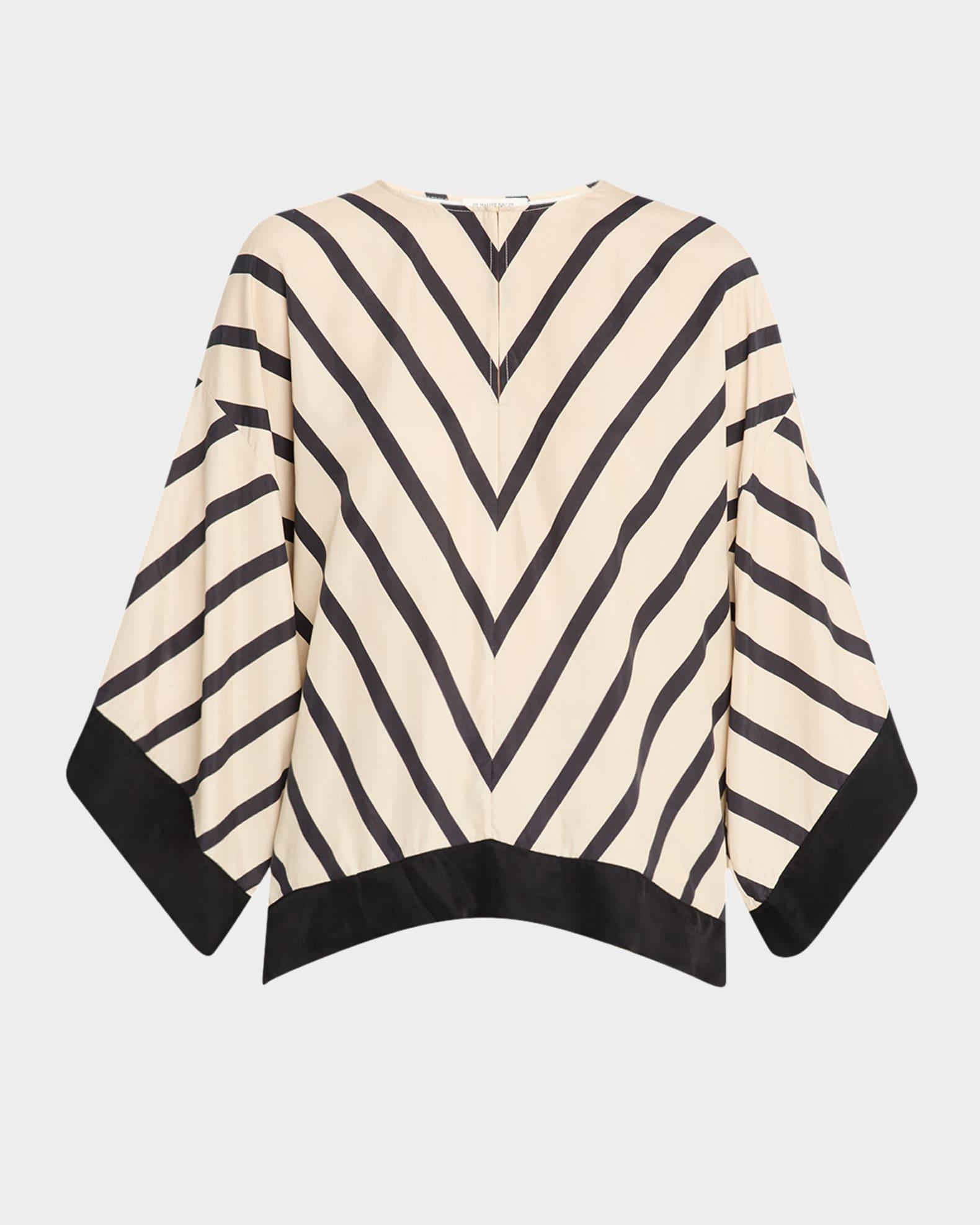 Cicie Oversized Chevron Striped Blouse Product Image