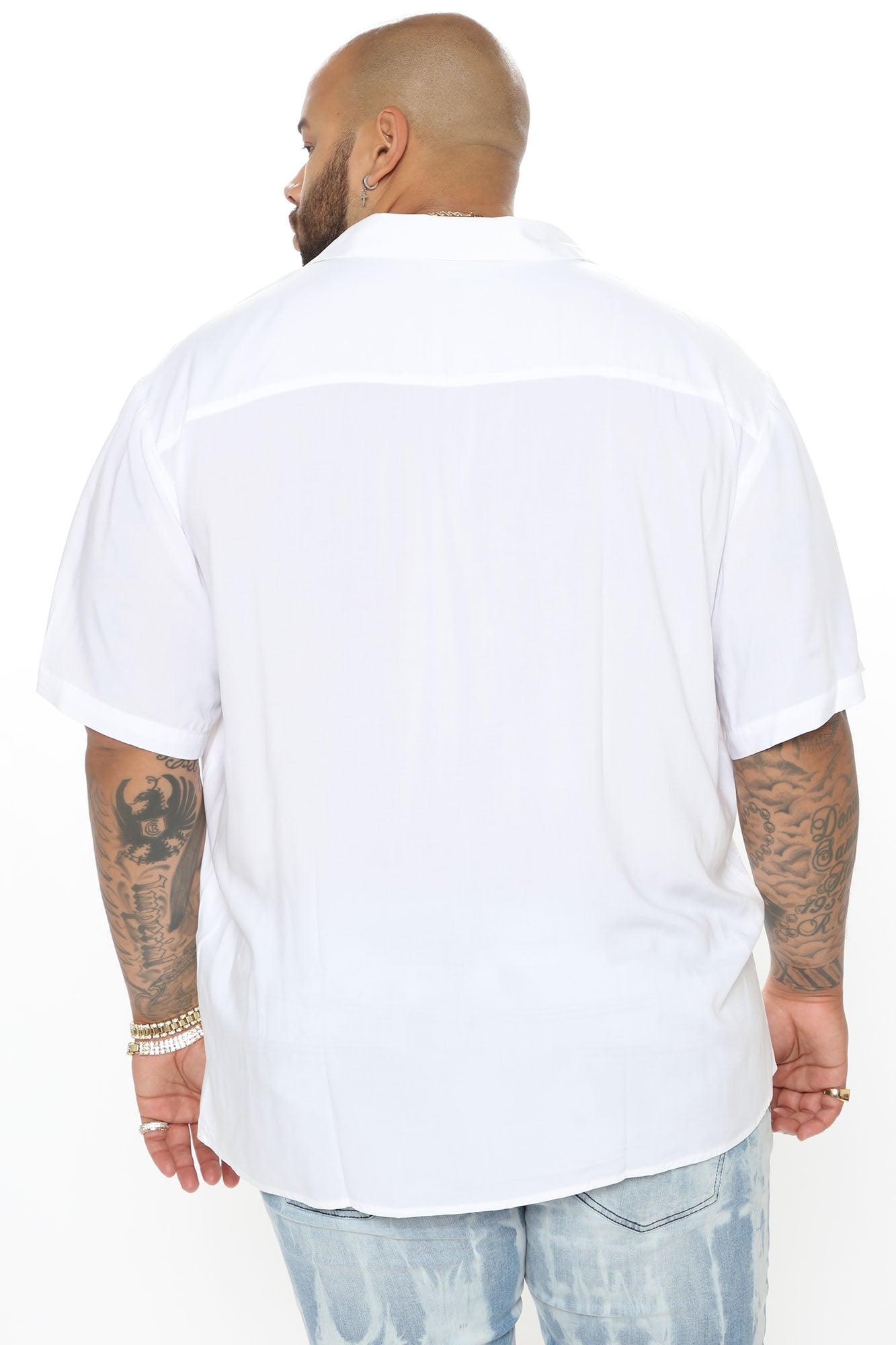 Dawson Relaxed Short Sleeve Cuban Collar Shirt - White Product Image