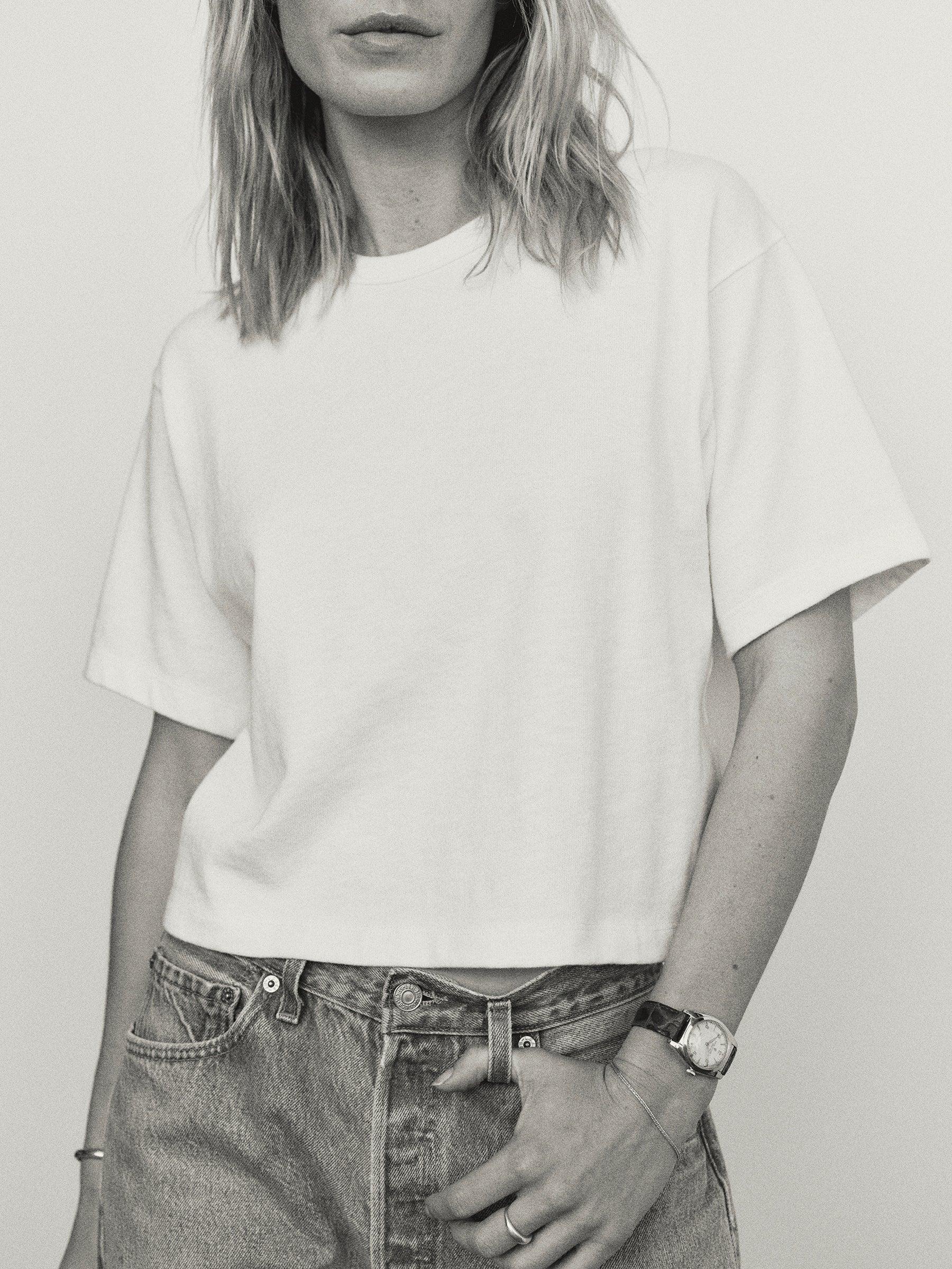 White Field-Spec Boyfriend Crop Tee Product Image