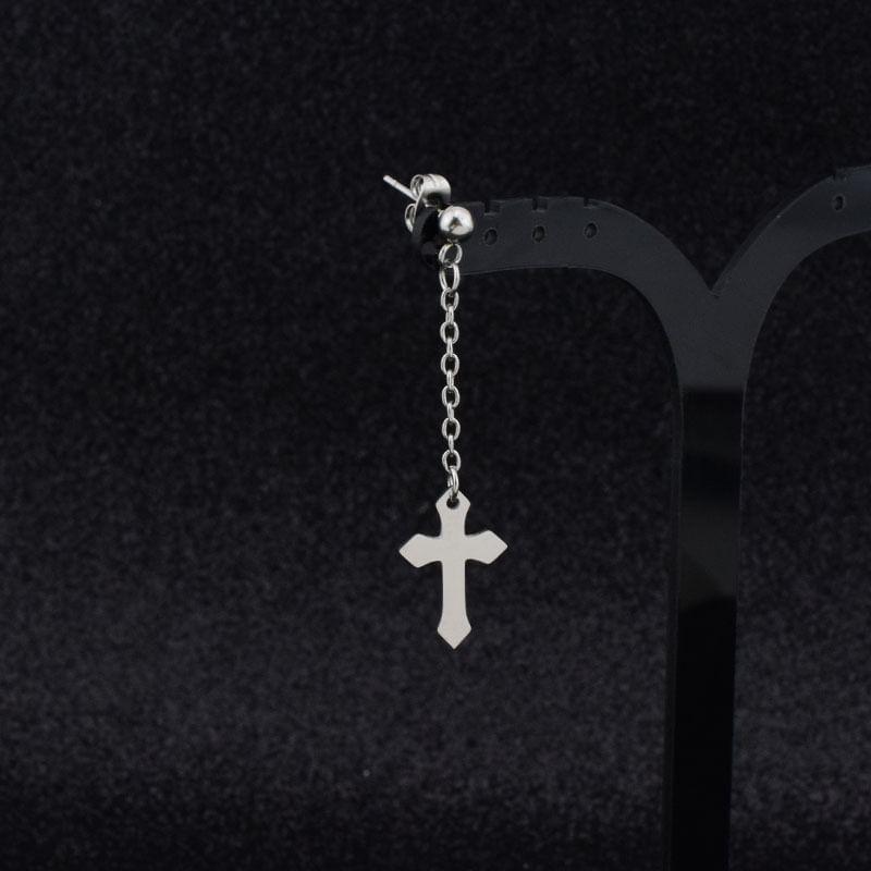 Cross Dangle Earring / Clip-On Earring Product Image