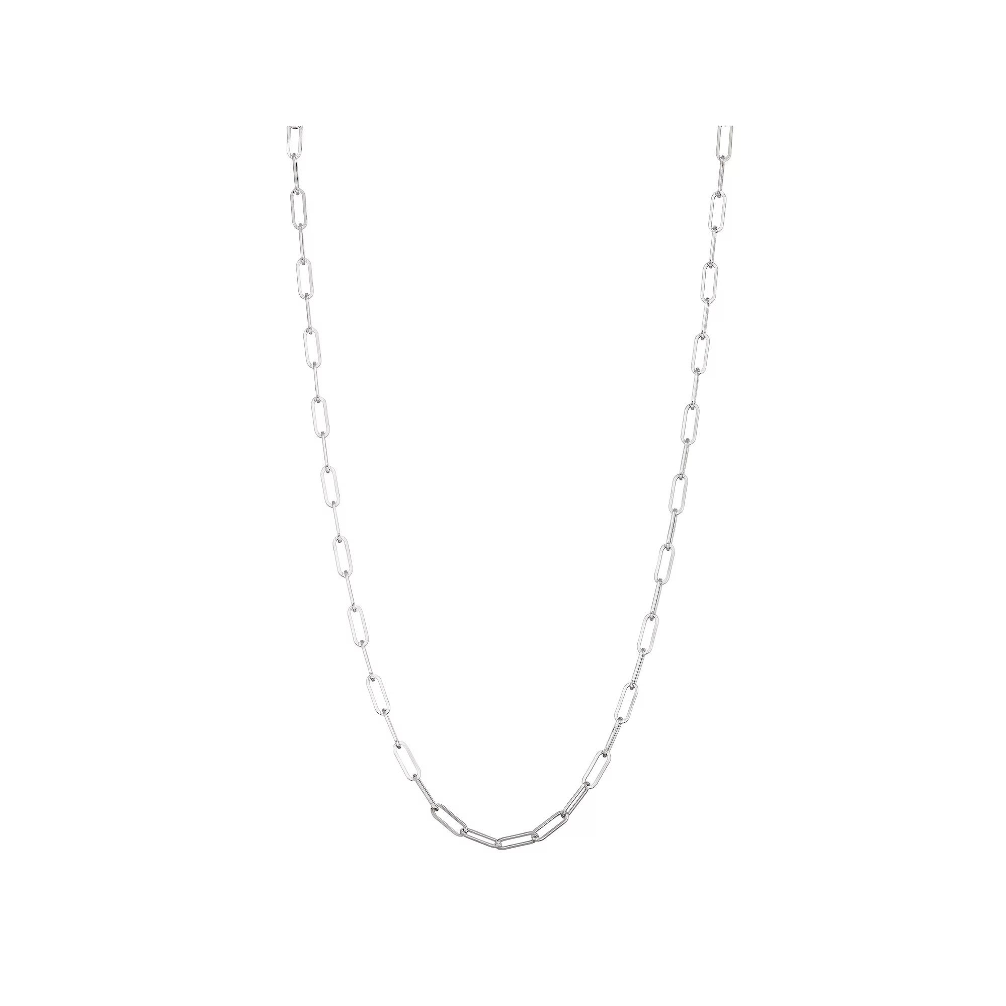 Au Naturale 10k White Gold Polished Paperclip Chain Necklace, Women's, Size: 18" Product Image
