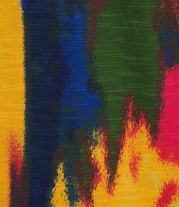 Investments Petite Size Watercolor Multi Short Sleeve Novelty Crew Neck Top Product Image