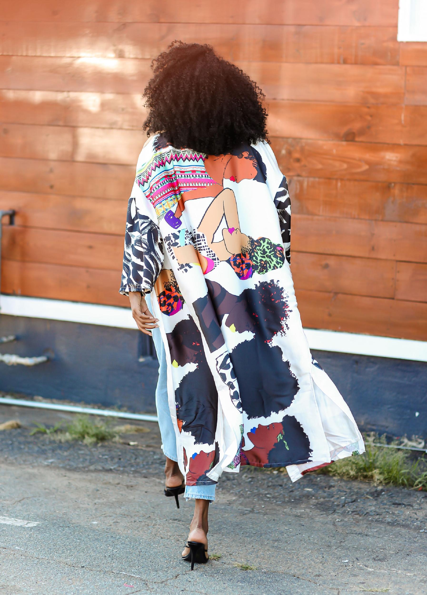 Plus Size Pardon My Fro The Squad Kimono Ashley Stewart Product Image