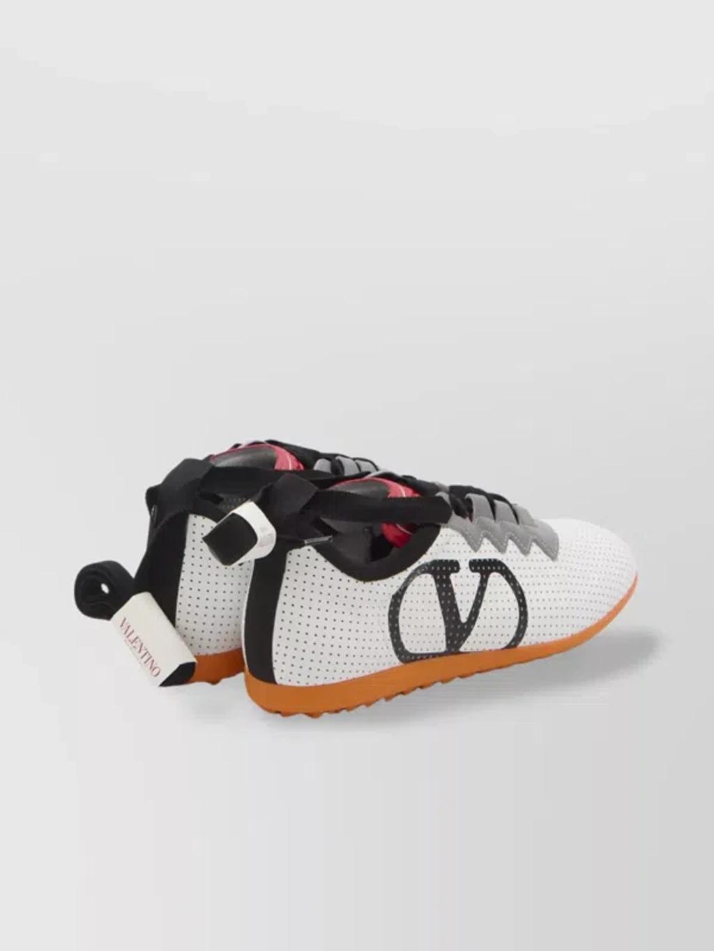 VALENTINO GARAVANI Chromathon Low-top Sneakers In Perforated Leather In Multi Product Image