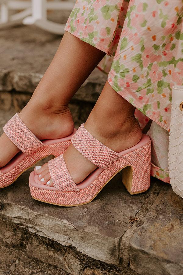 The Talia Woven Heel in Pink Product Image