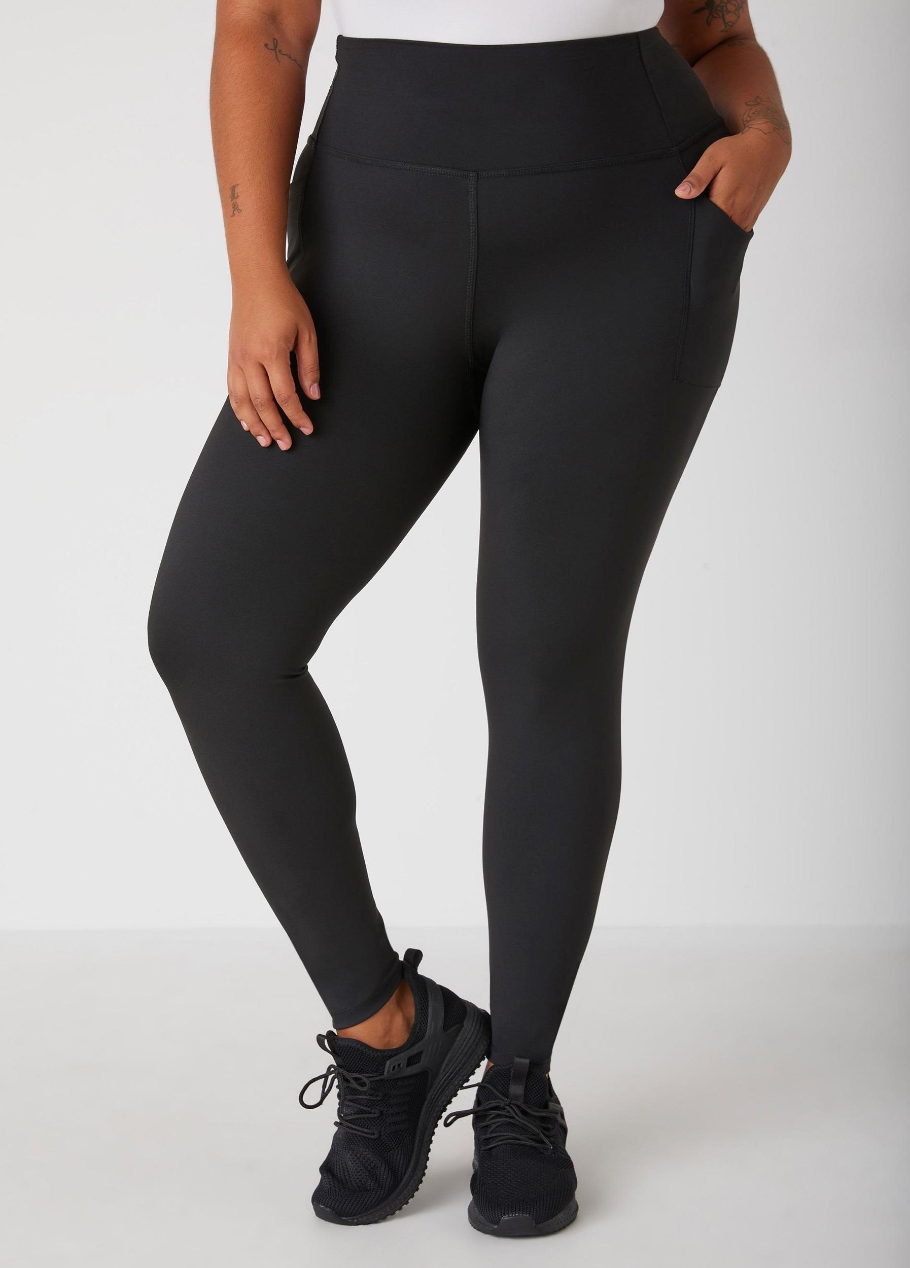 Plus Size High Rise Knit Athletic Leggings Ashley Stewart Product Image