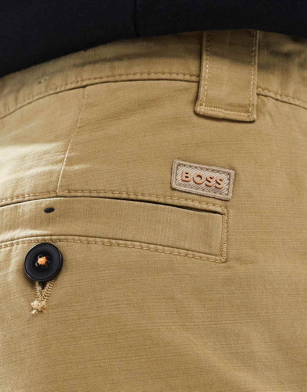 BOSS Orange chino straight cotton pants straight fit in beige Product Image