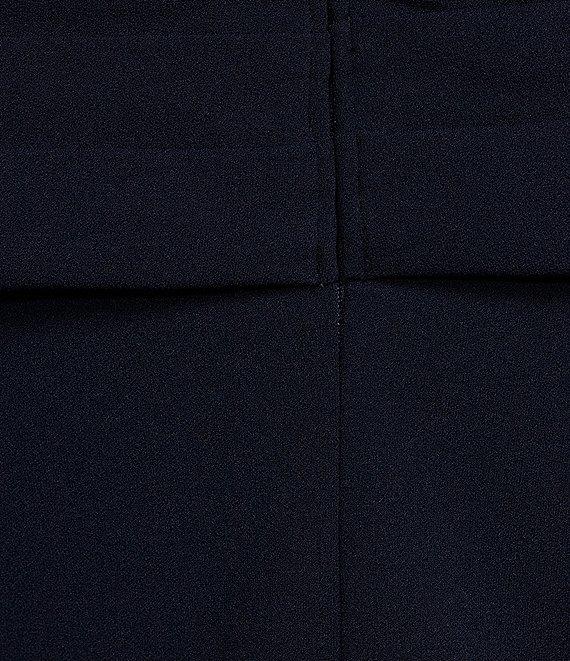 Tadashi Shoji Portrait Collar Lace Inset Crepe A-Line Gown Product Image