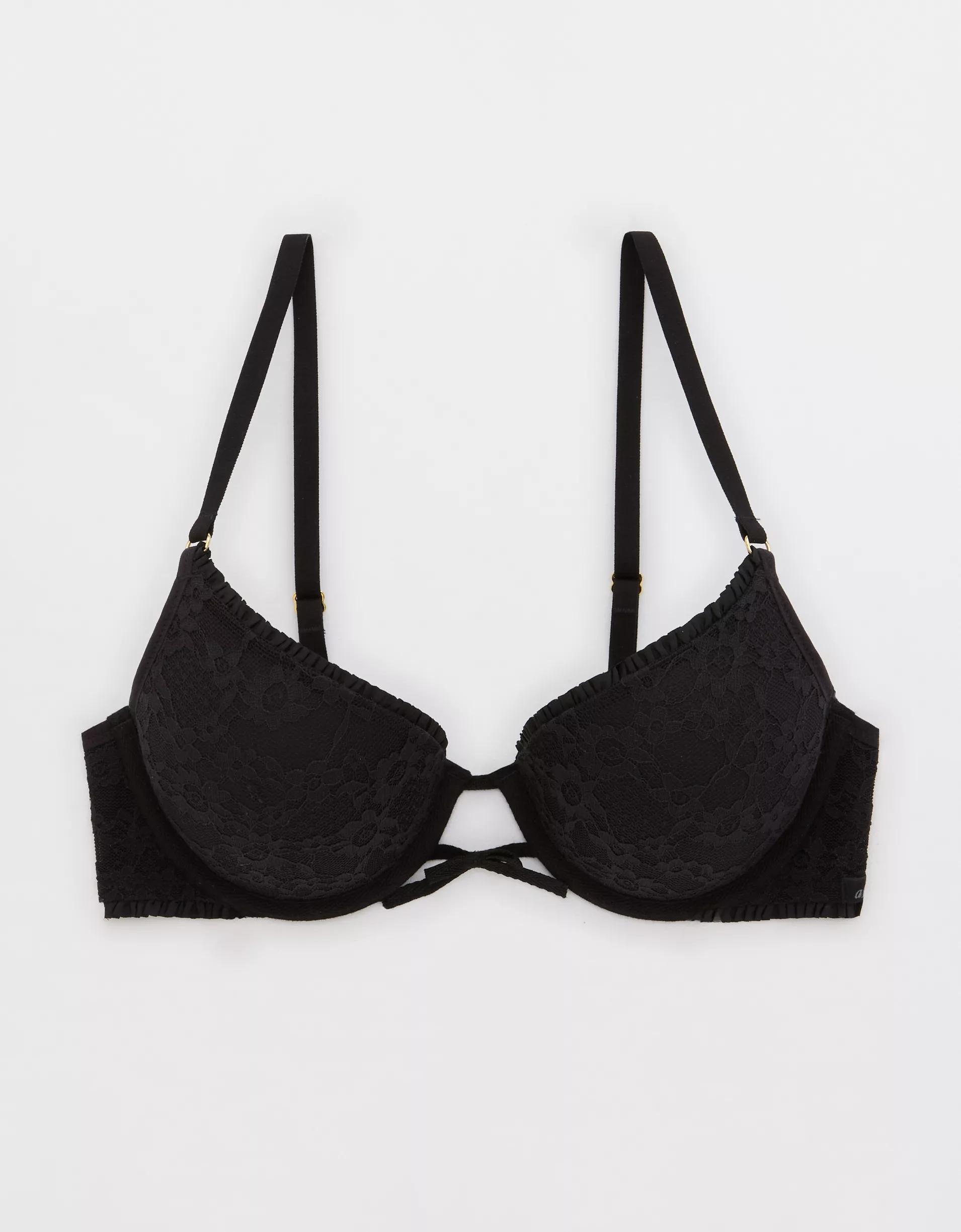 Show Off Vintage Lace Plunge Push Up Bra Product Image