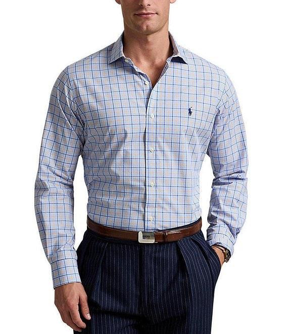 Polo Ralph Lauren Classic Fit Micro Plaid Stretch Poplin Long Sleeve Woven Shirt Product Image